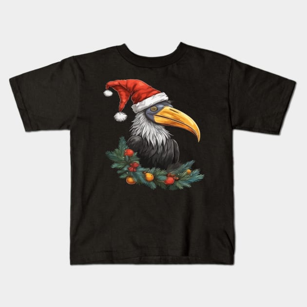 Hornbill Christmas Kids T-Shirt by JH Mart